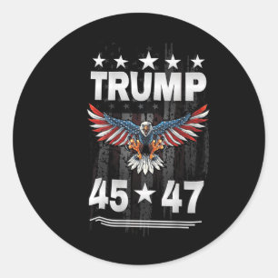 Trump 45 47 (on Back) Classic Round Sticker
