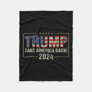 Trump 45 47 (on Byck) Take America Ck Usa Trump 20 Fleece Blanket