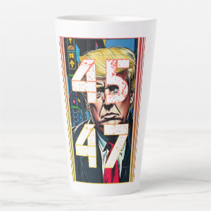Trump 45 47 Pop Art Portrait Latte Mug