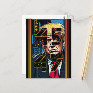 Trump 45 47 Pop Art Portrait Postcard