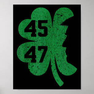 Trump 45 47 President St. Patricks Day Shamrock Lu Poster