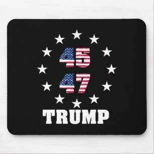Trump 45 47 President Usa Flag 2024 2025 Winner  Mouse Pad