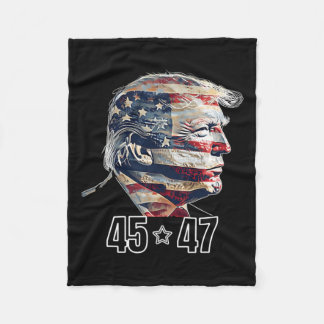 Trump 45 47 Presidential Election Winner Inaugurat Fleece Blanket