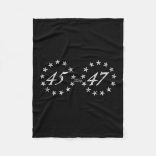 Trump 45 47 Ring Of Stars  Fleece Blanket