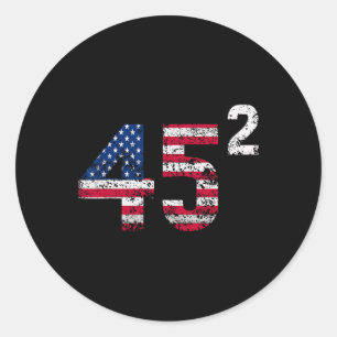 Trump 45 47 Shirt Womens Trump 45 Squared 2025 Usa Classic Round Sticker