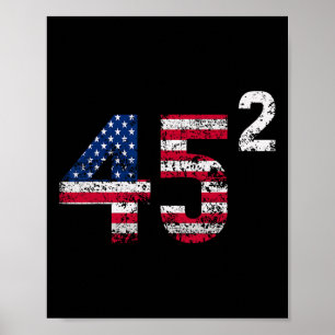 Trump 45 47 Shirt Womens Trump 45 Squared 2025 Usa Poster