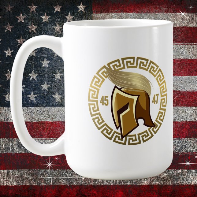 Trump 45-47 Spartan  Coffee Mug (Available on multiple types, sizes and colors of mugs and other products.  )