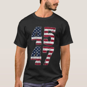 Trump 45 47 Take America Back USA Trump Flag 2024 T-Shirt