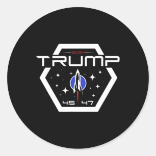 Trump 45 47 Trump Retro Futuristic Design Classic Round Sticker
