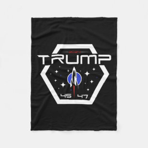 Trump 45 47 Trump Retro Futuristic Design Fleece Blanket