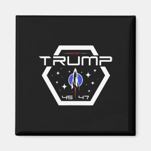 Trump 45 47 Trump Retro Futuristic Design Magnet