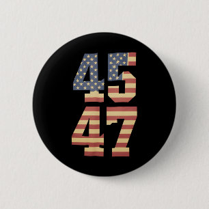 Trump 45 47 Vintage America USA Flag 6 Cm Round Badge