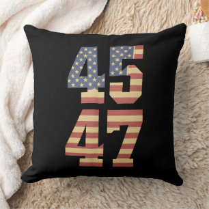 Trump 45 47 Vintage America USA Flag Cushion