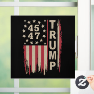 Trump 45 47 Vintage Retro America USA Flag