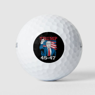 Trump 45 47 Vintage Retro USA American Flag Golf Balls