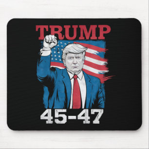 Trump 45 47 Vintage Retro USA American Flag Mouse Pad