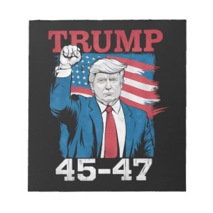 Trump 45 47 Vintage Retro USA American Flag Notepad