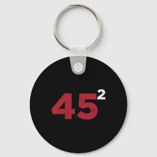 Trump 45 Squared Two Terms 2020 Reelection Gift Key Ring
