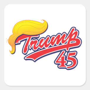Trump-45-with-Hair Square Sticker