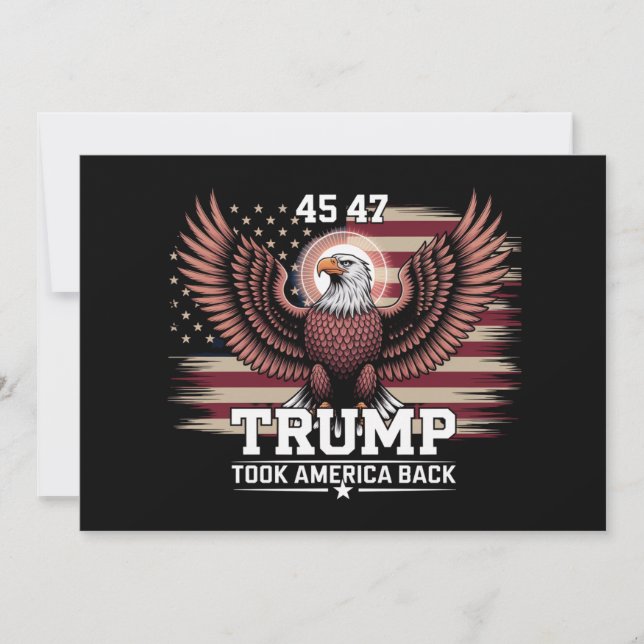 Trump 45th 47th President Flag 2025 Eagle America  Invitation (Front)