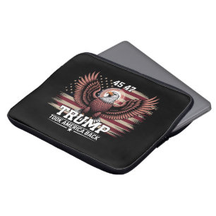 Trump 45th 47th President Flag 2025 Eagle America  Laptop Sleeve