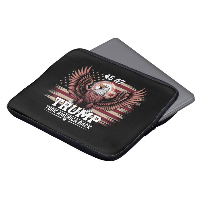 Trump 45th 47th President Flag 2025 Eagle America  Laptop Sleeve (Front Top)