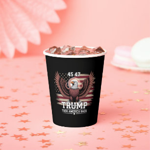 Trump 45th 47th President Flag 2025 Eagle America  Paper Cups