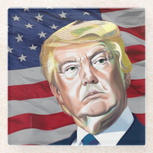 Trump 45th President of the USA - Gift Glass Coaster