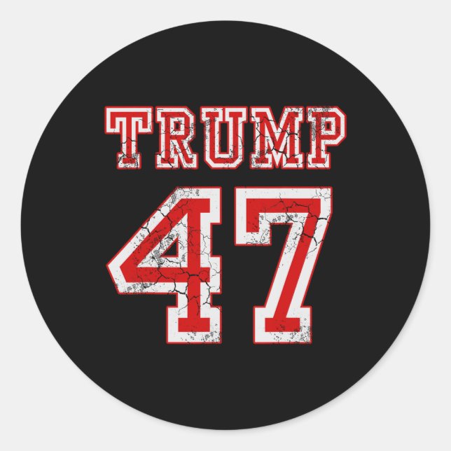 Trump 47 2024 Election Republican Conservative Men Classic Round Sticker (Front)