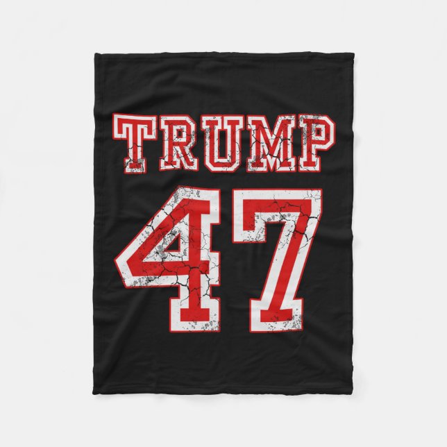 Trump 47 2024 Election Republican Conservative Men Fleece Blanket (Front)