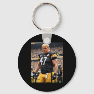 Trump 47 Fittsburgh Footbyll Player Funny Key Ring