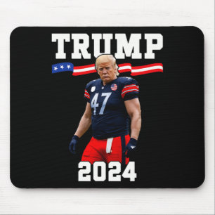 Trump 47 Football Jersey 2024 Us Flag Trump Vance  Mouse Pad