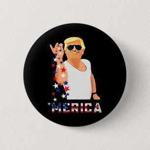 Trump 4th Of July 6 Cm Round Badge