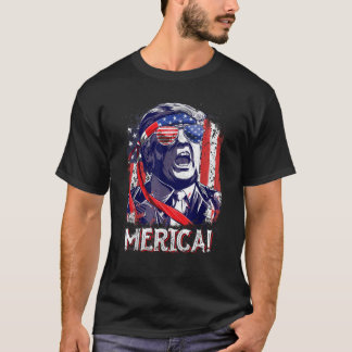 Trump 4th of July Merica Men Women USA American Fl T-Shirt