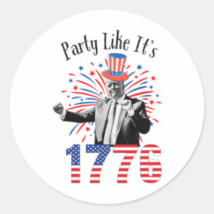 Trump 4th Of July Party Like It’s 1776 Independenc Classic Round Sticker