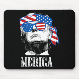 Trump 4th Of July Us American Flag Men Funny Mouse Pad