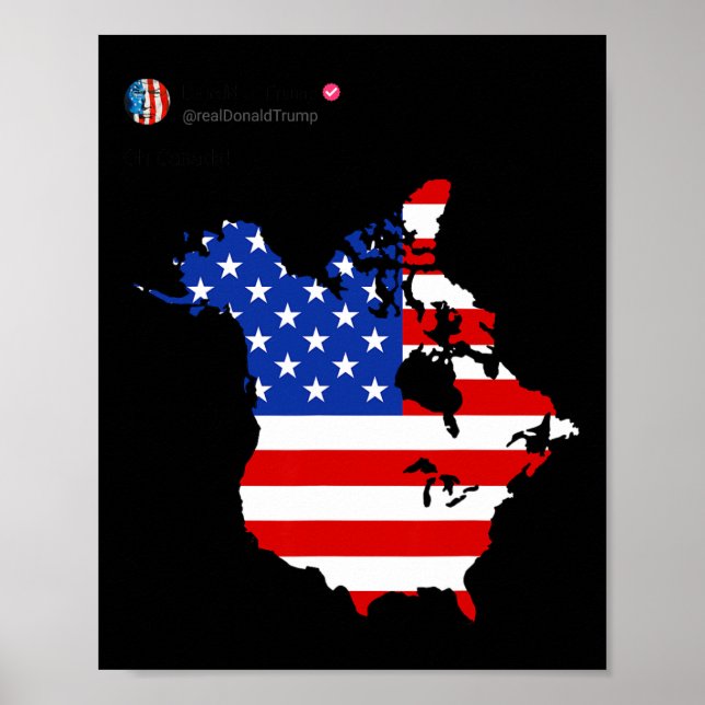 Trump 51 State Of American Canada Usa Flag United  Poster (Front)