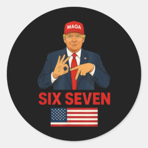 Trump 67 Meme Six Seven Funny Election Costume  Classic Round Sticker