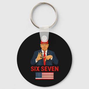 Trump 67 Meme Six Seven Funny Election Costume Key Ring