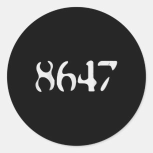 Trump 8647 Retro Black Anti Funny Liberal Presiden Classic Round Sticker