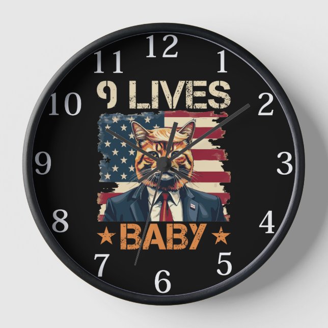 Trump 9 Lives Baby Clock (Front)