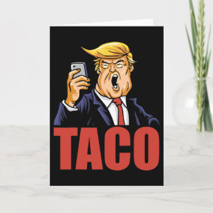 Trump Always Chickens Out Funny Taco Joke Retro St Card