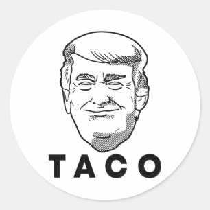 Trump Always Chickens Out Funny Taco Joke Retro St Classic Round Sticker