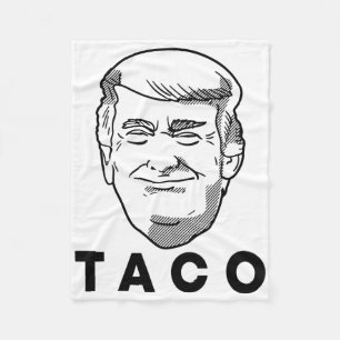 Trump Always Chickens Out Funny Taco Joke Retro St Fleece Blanket