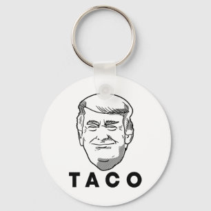 Trump Always Chickens Out Funny Taco Joke Retro St Key Ring