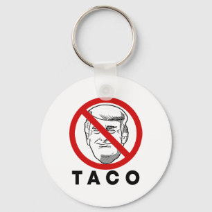 Trump Always Chickens Out Funny Taco Joke Retro St Key Ring