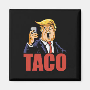 Trump Always Chickens Out Funny Taco Joke Retro St Magnet