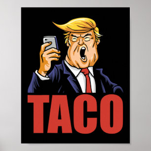 Trump Always Chickens Out Funny Taco Joke Retro St Poster