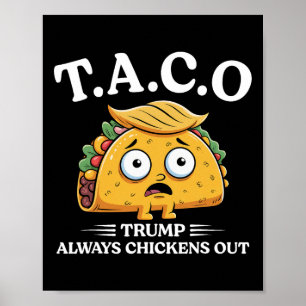 Trump Always Chickens Out Taco Funny Taco Trump Sh Poster