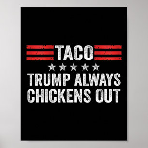 Trump Always Chickens Out Taco Trade Funny Meme 2 Poster